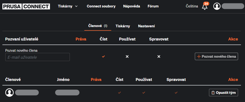 Prusa Connect - skupinové rozhraní